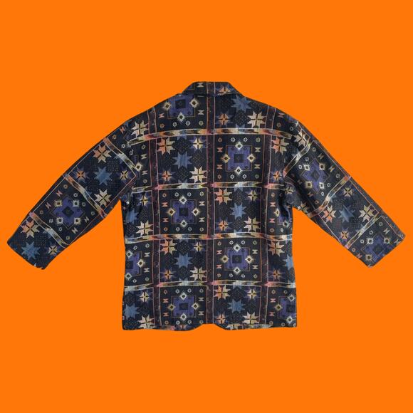 90's vintage southwest aztec tribal oversized blazer Size 4 - Picture 7 of 8